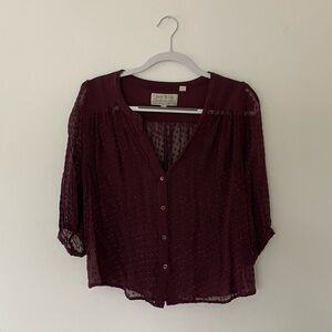 Jack Wills Sheer Polka Dot Button up Blouse